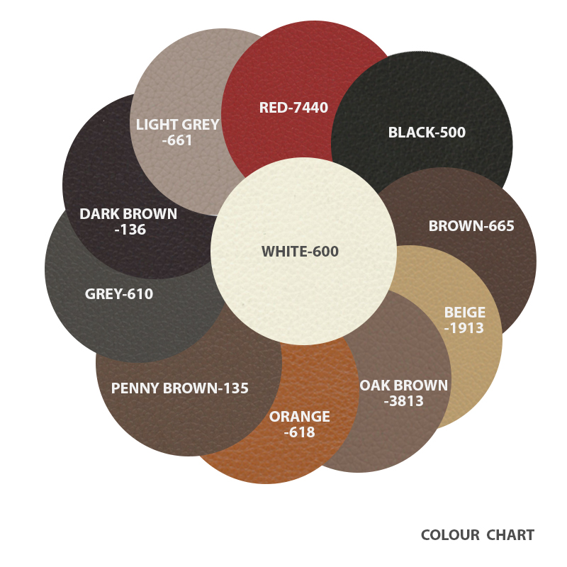 NEW FAUX LEATHER COLOR CHART 10 COLOUR